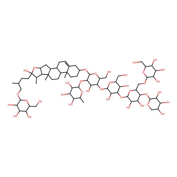 2D Structure of (2S,3R,4R,5R,6S)-2-[(2R,3R,4S,5S,6R)-5-[(2S,3R,4S,5R,6R)-4-[(2S,3R,4R,5S,6R)-3,4-dihydroxy-6-[[(2R,3R,4S,5S,6R)-3,4,5-trihydroxy-6-(hydroxymethyl)oxan-2-yl]oxymethyl]-5-[(2S,3R,4S,5R)-3,4,5-trihydroxyoxan-2-yl]oxyoxan-2-yl]oxy-3,5-dihydroxy-6-(hydroxymethyl)oxan-2-yl]oxy-4-hydroxy-6-(hydroxymethyl)-2-[[(1S,2S,4S,7S,8R,9S,12S,13R,16S)-6-hydroxy-7,9,13-trimethyl-6-[(3S)-3-methyl-4-[(2R,3R,4S,5S,6R)-3,4,5-trihydroxy-6-(hydroxymethyl)oxan-2-yl]oxybutyl]-5-oxapentacyclo[10.8.0.02,9.04,8.013,18]icos-18-en-16-yl]oxy]oxan-3-yl]oxy-6-methyloxane-3,4,5-triol
