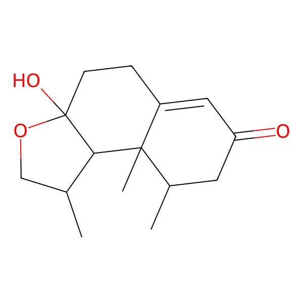 2D Structure of (1S,3aS,9S,9aS,9bR)-3a-hydroxy-1,9,9a-trimethyl-2,4,5,8,9,9b-hexahydro-1H-benzo[e][1]benzofuran-7-one