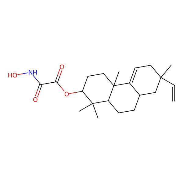 2D Structure of (7-ethenyl-1,1,4a,7-tetramethyl-3,4,6,8,8a,9,10,10a-octahydro-2H-phenanthren-2-yl) 2-(hydroxyamino)-2-oxoacetate