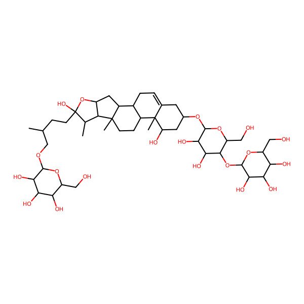 2D Structure of (2R,3R,4S,5S,6R)-2-[(2S)-4-[(1S,2S,4S,6S,7S,8R,9S,12S,13R,14R,16R)-16-[(2R,3R,4R,5R,6R)-3,4-dihydroxy-6-(hydroxymethyl)-5-[(2S,3R,4S,5S,6R)-3,4,5-trihydroxy-6-(hydroxymethyl)oxan-2-yl]oxyoxan-2-yl]oxy-6,14-dihydroxy-7,9,13-trimethyl-5-oxapentacyclo[10.8.0.02,9.04,8.013,18]icos-18-en-6-yl]-2-methylbutoxy]-6-(hydroxymethyl)oxane-3,4,5-triol