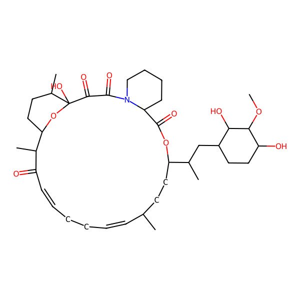 2D Structure of (1S,9S,12R,15R,16E,20E,23S,24R,27S)-12-[(2S)-1-[(1R,2R,3R,4R)-2,4-dihydroxy-3-methoxycyclohexyl]propan-2-yl]-1-hydroxy-15,23,27-trimethyl-11,28-dioxa-4-azatricyclo[22.3.1.04,9]octacosa-16,20-diene-2,3,10,22-tetrone