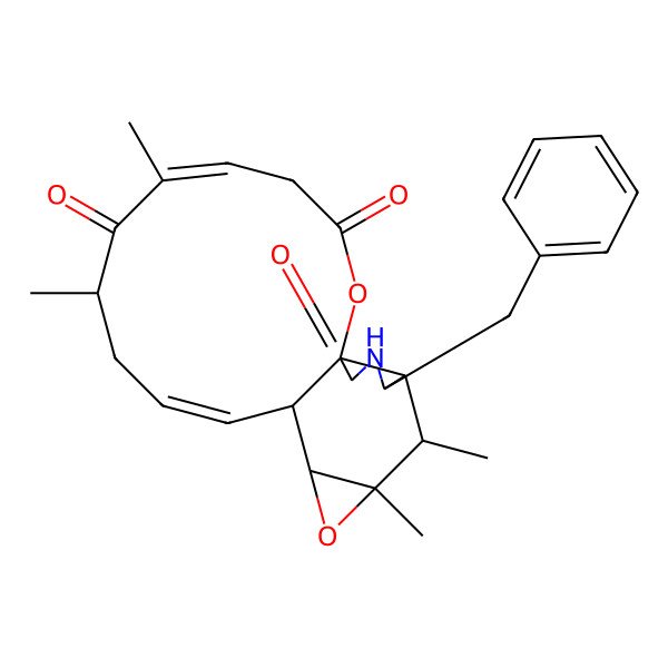 2D Structure of 18-Benzyl-6,8,15,16-tetramethyl-2,14-dioxa-19-azatetracyclo[10.8.0.01,17.013,15]icosa-5,10-diene-3,7,20-trione