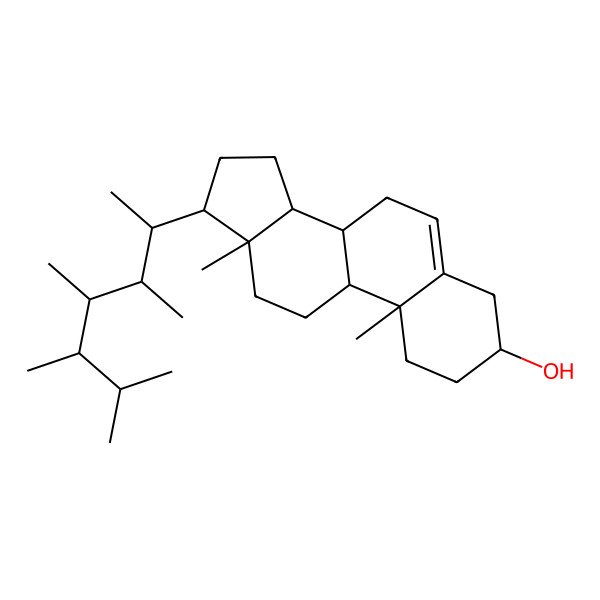 2D Structure of 10,13-dimethyl-17-(3,4,5,6-tetramethylheptan-2-yl)-2,3,4,7,8,9,11,12,14,15,16,17-dodecahydro-1H-cyclopenta[a]phenanthren-3-ol