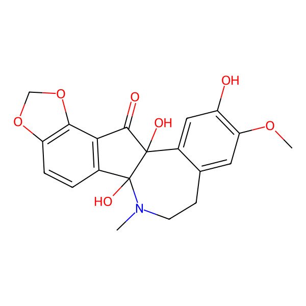 2D Structure of 1,12,15-Trihydroxy-16-methoxy-21-methyl-6,8-dioxa-21-azapentacyclo[10.9.0.02,10.05,9.013,18]henicosa-2(10),3,5(9),13,15,17-hexaen-11-one