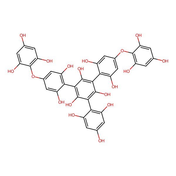 2D Structure of 2,4-Bis[2,6-dihydroxy-4-(2,4,6-trihydroxyphenoxy)phenyl]-6-(2,4,6-trihydroxyphenyl)benzene-1,3,5-triol