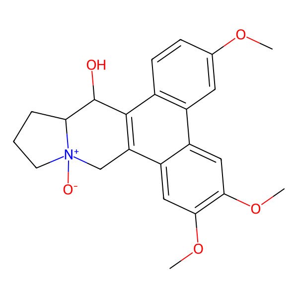 2D Structure of (13aS,14S)-3,6,7-trimethoxy-10-oxido-9,11,12,13,13a,14-hexahydrophenanthro[9,10-f]indolizin-10-ium-14-ol