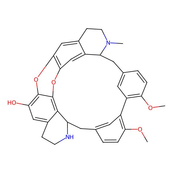 2D Structure of (8S,21R)-13,16-dimethoxy-7-methyl-29,31-dioxa-7,22-diazaoctacyclo[19.9.3.14,30.110,14.115,19.03,8.025,33.028,32]hexatriaconta-1(30),2,4(34),10(36),11,13,15,17,19(35),25,27,32-dodecaen-27-ol