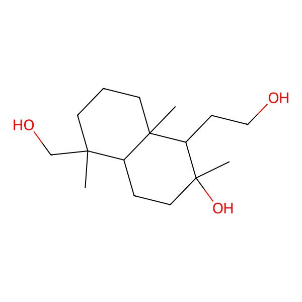 2D Structure of (1R,2R,5R,8aS)-1-(2-hydroxyethyl)-5-(hydroxymethyl)-2,5,8a-trimethyl-3,4,4a,6,7,8-hexahydro-1H-naphthalen-2-ol 2D Structure of (1R,2R,5R,8aS)-1-(2-hydroxyethyl)-5-(hydroxymethyl)-2,5,8a-trimethyl-3,4,4a,6,7,8-hexahydro-1H-naphthalen-2-ol