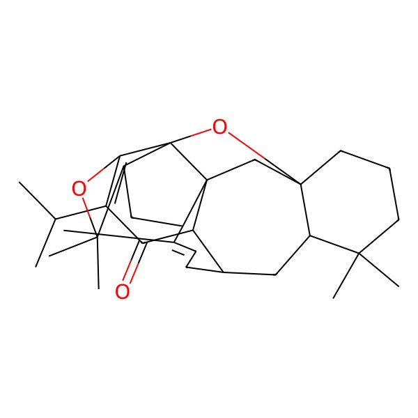 2D Structure of (1S,2S,8S,10R,14R,16S,21S,23R)-7,7,11,17,17-pentamethyl-4-propan-2-yl-6,22-dioxaheptacyclo[19.2.1.01,10.02,14.05,23.08,23.016,21]tetracosa-4,11-dien-3-one