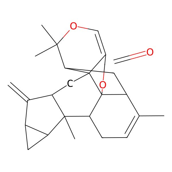 2D Structure of (1R,2S,4R,6S,8R,9S,10S,14S,16R)-9,13,17,17-tetramethyl-5-methylidene-18,22-dioxaheptacyclo[12.8.0.01,10.02,16.02,20.04,9.06,8]docosa-12,19-dien-21-one