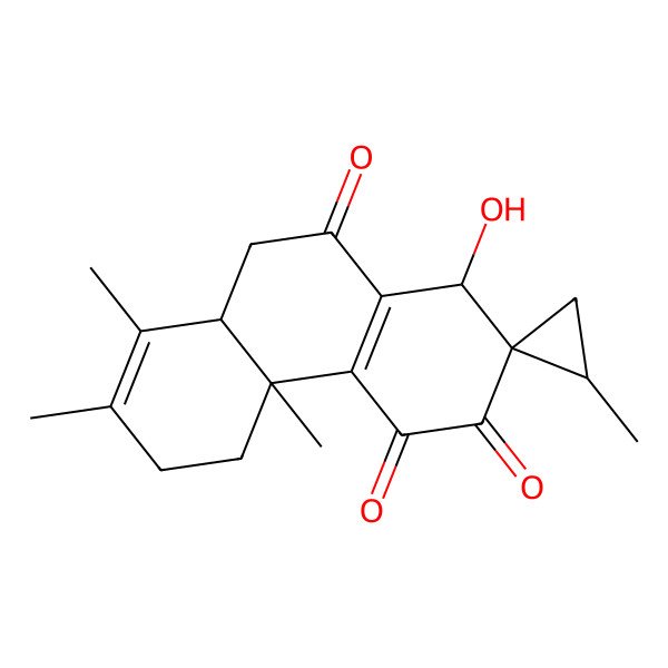 2D Structure of (1S,2S,2'S,4bS,8aS)-1-hydroxy-2',4b,7,8-tetramethylspiro[5,6,8a,9-tetrahydro-1H-phenanthrene-2,1'-cyclopropane]-3,4,10-trione