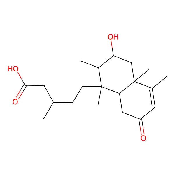 2D Structure of (3S)-5-[(1R,2S,3R,4aR,8aR)-3-hydroxy-1,2,4a,5-tetramethyl-7-oxo-3,4,8,8a-tetrahydro-2H-naphthalen-1-yl]-3-methylpentanoic acid