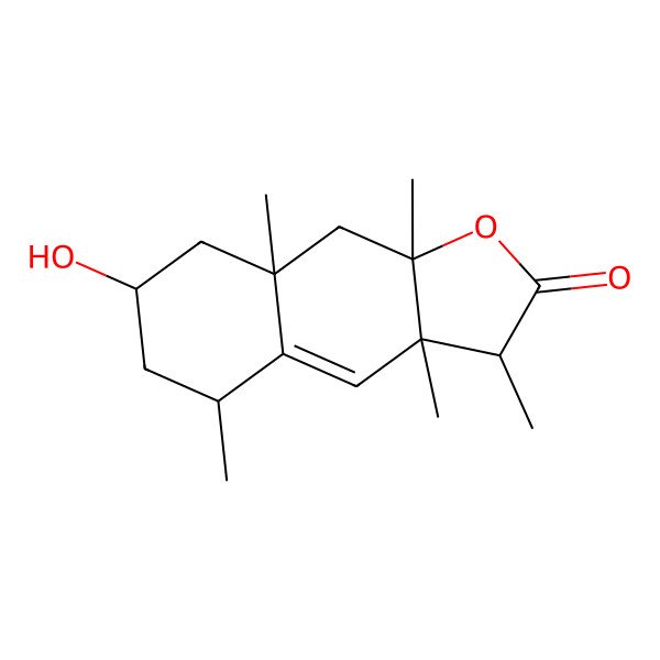 2D Structure of (3S,3aR,5S,7S,8aR,9aR)-7-hydroxy-3,3a,5,8a,9a-pentamethyl-3,5,6,7,8,9-hexahydrobenzo[f][1]benzofuran-2-one