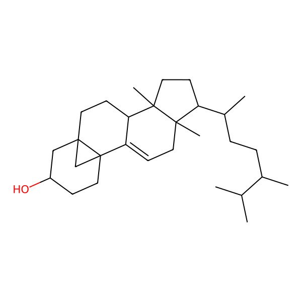 2D Structure of (1R,5R,6R,9S,10S,13S,15S)-6-[(2R,5R)-5,6-dimethylheptan-2-yl]-5,9-dimethylpentacyclo[11.4.1.01,13.02,10.05,9]octadec-2-en-15-ol