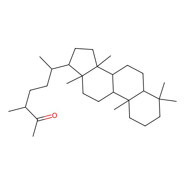 2D Structure of (3R,6R)-3-methyl-6-[(5S,8R,9S,10R,13R,14S,17R)-4,4,10,13,14-pentamethyl-2,3,5,6,7,8,9,11,12,15,16,17-dodecahydro-1H-cyclopenta[a]phenanthren-17-yl]heptan-2-one