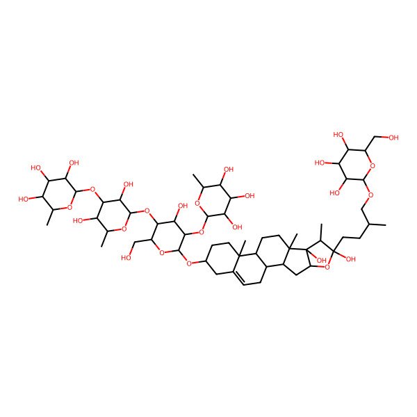 2D Structure of 2-[2-[6-[[6,8-Dihydroxy-7,9,13-trimethyl-6-[3-methyl-4-[3,4,5-trihydroxy-6-(hydroxymethyl)oxan-2-yl]oxybutyl]-5-oxapentacyclo[10.8.0.02,9.04,8.013,18]icos-18-en-16-yl]oxy]-4-hydroxy-2-(hydroxymethyl)-5-(3,4,5-trihydroxy-6-methyloxan-2-yl)oxyoxan-3-yl]oxy-3,5-dihydroxy-6-methyloxan-4-yl]oxy-6-methyloxane-3,4,5-triol