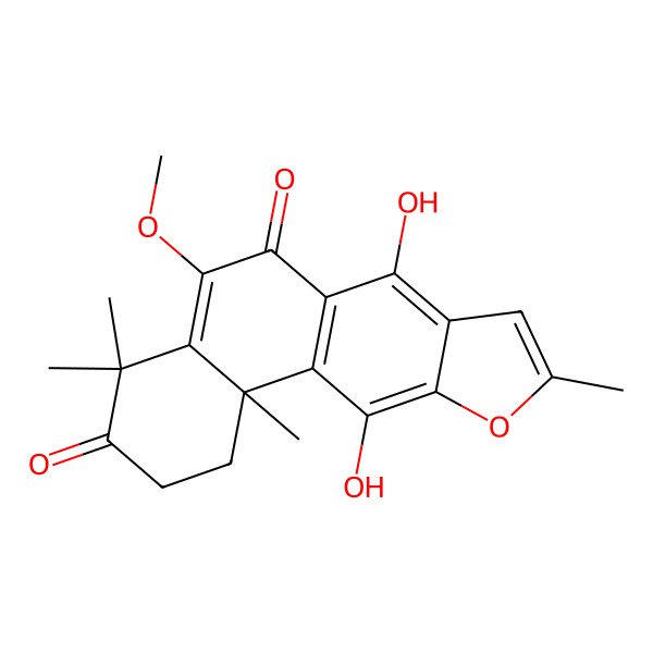 2D Structure of (11bR)-7,11-dihydroxy-5-methoxy-4,4,9,11b-tetramethyl-1,2-dihydronaphtho[2,1-f][1]benzofuran-3,6-dione