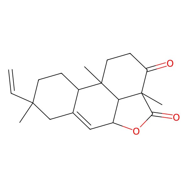 2D Structure of (1R,2S,5R,9S,12R,16R)-5-ethenyl-1,5,12-trimethyl-10-oxatetracyclo[7.6.1.02,7.012,16]hexadec-7-ene-11,13-dione