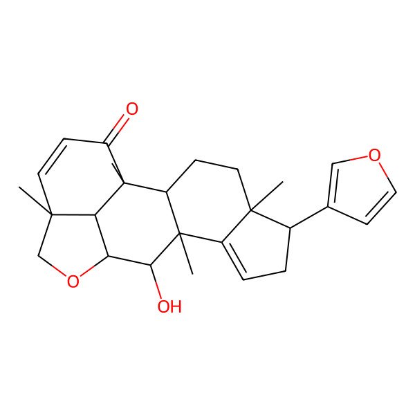 2D Structure of 6-(Furan-3-yl)-11-hydroxy-1,5,10,15-tetramethyl-13-oxapentacyclo[10.6.1.02,10.05,9.015,19]nonadeca-8,16-dien-18-one