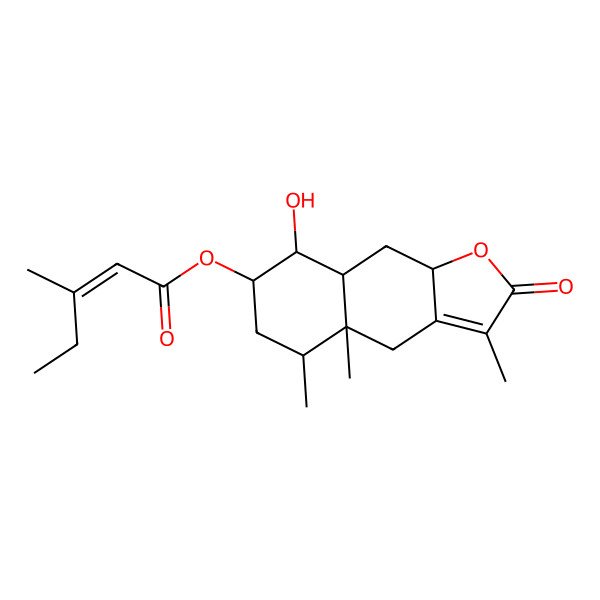 2D Structure of [(4aS,5R,7S,8R,8aS,9aS)-8-hydroxy-3,4a,5-trimethyl-2-oxo-4,5,6,7,8,8a,9,9a-octahydrobenzo[f][1]benzofuran-7-yl] (E)-3-methylpent-2-enoate