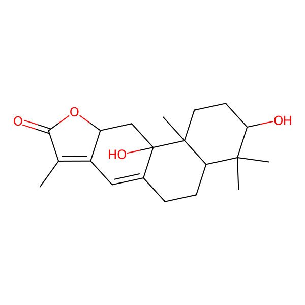2D Structure of (3R,4aR,10aR,11aS,11bR)-3,11a-dihydroxy-4,4,8,11b-tetramethyl-1,2,3,4a,5,6,10a,11-octahydronaphtho[2,1-f][1]benzofuran-9-one