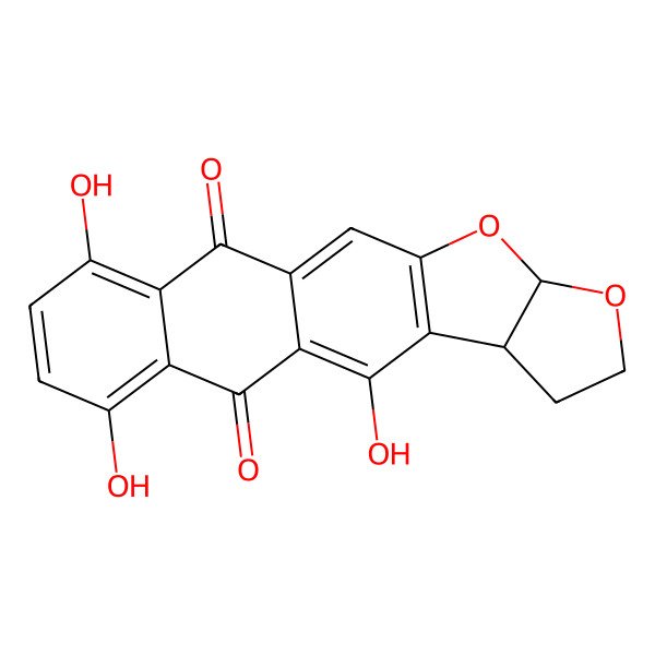 2D Structure of (4S,8R)-2,15,18-trihydroxy-7,9-dioxapentacyclo[10.8.0.03,10.04,8.014,19]icosa-1,3(10),11,14,16,18-hexaene-13,20-dione