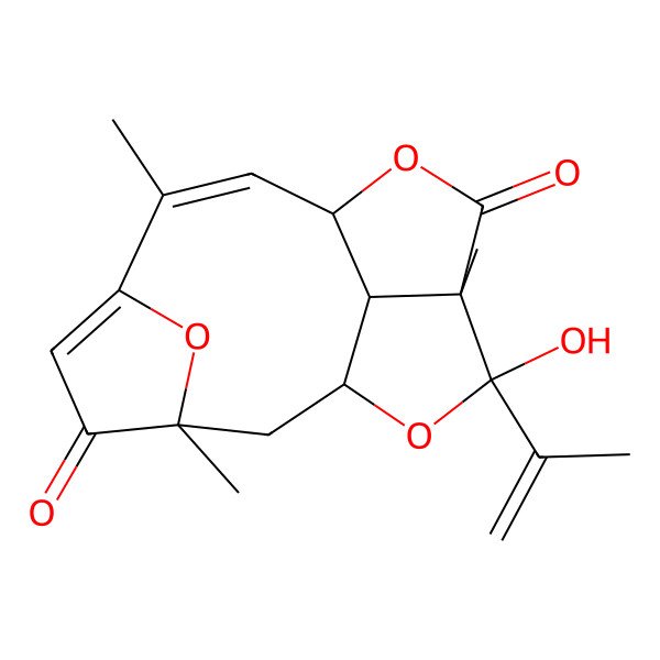 2D Structure of (1S,3R,7Z,9S,12S,13R,15R)-13-hydroxy-3,7,12-trimethyl-13-prop-1-en-2-yl-10,14,16-trioxatetracyclo[7.5.1.13,6.012,15]hexadeca-5,7-diene-4,11-dione