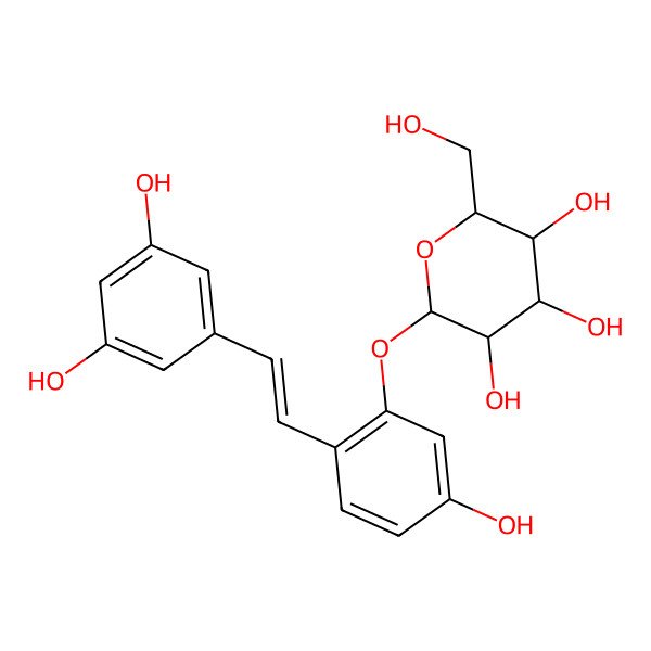 2D Structure of (2S,3R,4S,5S,6R)-2-[2-[(Z)-2-(3,5-dihydroxyphenyl)ethenyl]-5-hydroxyphenoxy]-6-(hydroxymethyl)oxane-3,4,5-triol