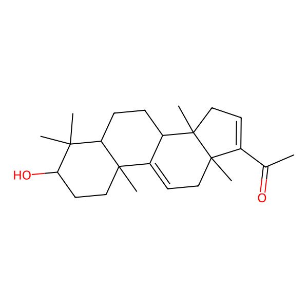 2D Structure of 1-(3-hydroxy-4,4,10,13,14-pentamethyl-2,3,5,6,7,8,12,15-octahydro-1H-cyclopenta[a]phenanthren-17-yl)ethanone
