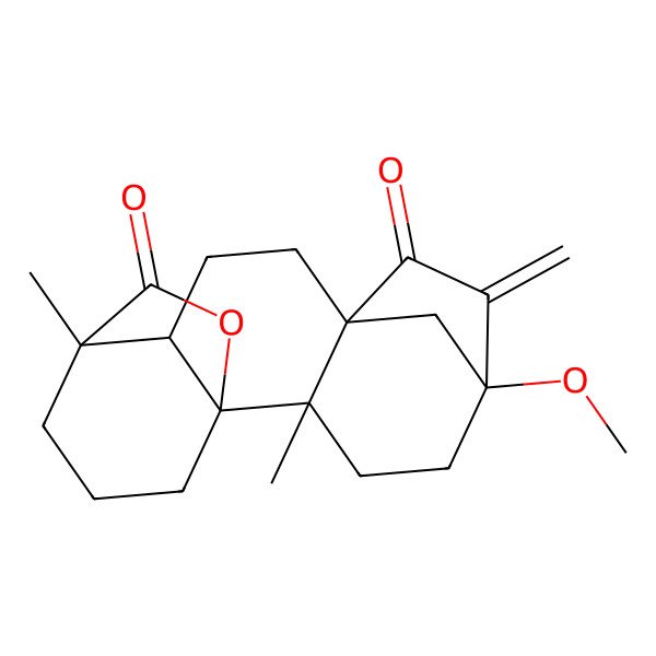 2D Structure of (1S,2S,5S,8R,11S,12R)-5-methoxy-2,12-dimethyl-6-methylidene-16-oxapentacyclo[10.3.2.15,8.01,11.02,8]octadecane-7,17-dione