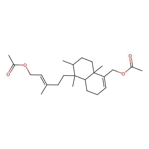 2D Structure of [5-[5-(Acetyloxymethyl)-1,2,4a-trimethyl-2,3,4,7,8,8a-hexahydronaphthalen-1-yl]-3-methylpent-2-enyl] acetate