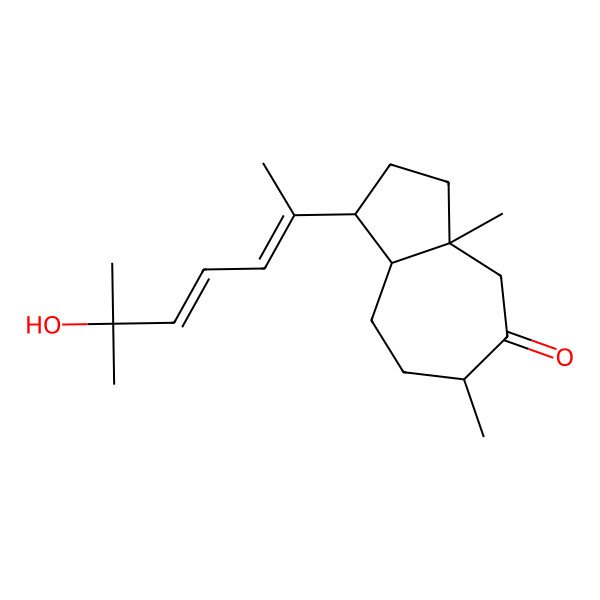 2D Structure of (1S,3aS,6S,8aR)-1-[(2E,4E)-6-hydroxy-6-methylhepta-2,4-dien-2-yl]-3a,6-dimethyl-1,2,3,4,6,7,8,8a-octahydroazulen-5-one