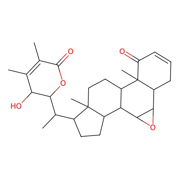2D Structure of (1S,2S,4R,5S,10R,11S,14R,15R,18S)-15-[(1R)-1-[(2S,3S)-3-hydroxy-4,5-dimethyl-6-oxo-2,3-dihydropyran-2-yl]ethyl]-10,14-dimethyl-3-oxapentacyclo[9.7.0.02,4.05,10.014,18]octadec-7-en-9-one