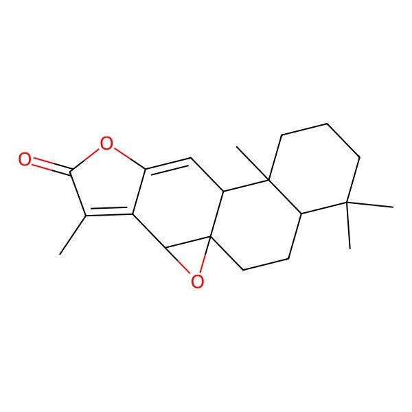 2D Structure of (1S,3R,10S,11R,16R)-5,11,15,15-tetramethyl-2,7-dioxapentacyclo[8.8.0.0^{1,3.0^{4,8.0^{11,16]octadeca-4,8-dien-6-one