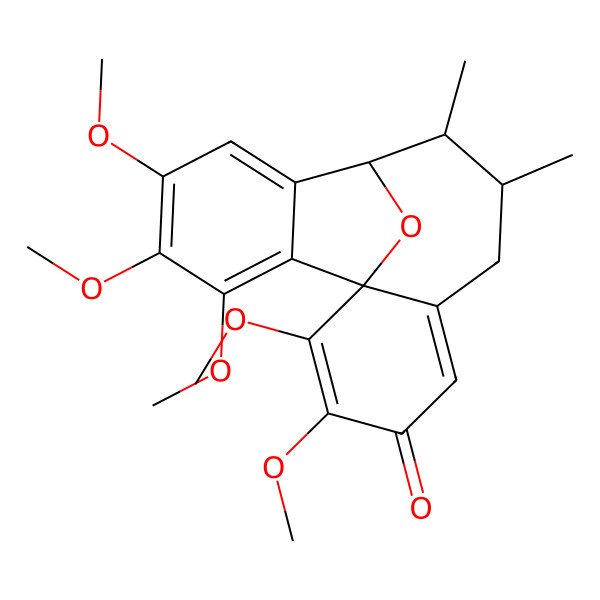 2D Structure of 2,3,13,14,15-Pentamethoxy-8,9-dimethyl-17-oxatetracyclo[8.6.1.01,6.011,16]heptadeca-2,5,11,13,15-pentaen-4-one