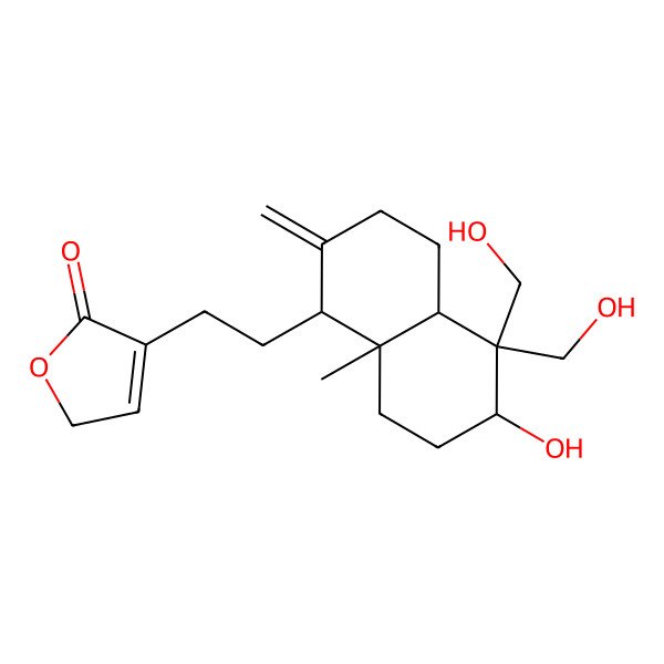 2D Structure of 4-[2-[6-hydroxy-5,5-bis(hydroxymethyl)-8a-methyl-2-methylidene-3,4,4a,6,7,8-hexahydro-1H-naphthalen-1-yl]ethyl]-2H-furan-5-one