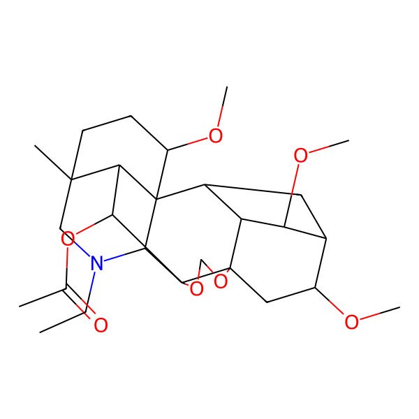 2D Structure of [(1S,2R,3R,4S,5R,6S,8R,12S,13S,16R,19R,20R,21S)-14-ethyl-4,6,19-trimethoxy-16-methyl-9,11-dioxa-14-azaheptacyclo[10.7.2.12,5.01,13.03,8.08,12.016,20]docosan-21-yl] acetate