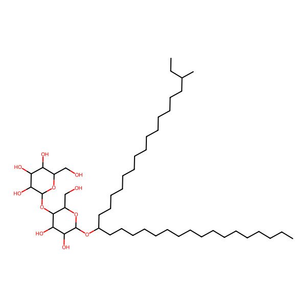 2D Structure of (2R,3S,4S,5S,6S)-2-[(2S,3R,4R,5S,6R)-4,5-dihydroxy-2-(hydroxymethyl)-6-(3-methylpentatriacontan-18-yloxy)oxan-3-yl]oxy-6-(hydroxymethyl)oxane-3,4,5-triol