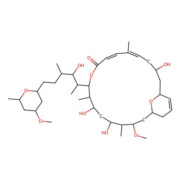 2D Structure of (1R,3S,5E,7E,11S,12R,13S,15S,16R,17R,19S)-3,13,15-trihydroxy-11-[(2S,3S,4S)-3-hydroxy-6-[(2R,4R,6S)-4-methoxy-6-methyloxan-2-yl]-4-methylhexan-2-yl]-17-methoxy-6,12,16-trimethyl-10,23-dioxabicyclo[17.3.1]tricosa-5,7,21-trien-9-one