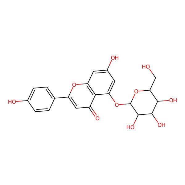2D Structure of Apigenin 5-O-beta-D-glucopyranoside; Apigenin 5-O-beta-D-glucoside; Apigenin 5-glucoside; Apigenin 5-beta-D-glucopyranoside