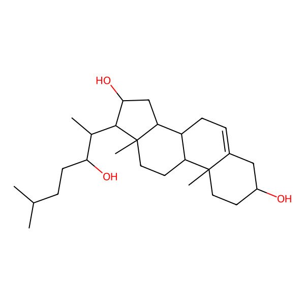 2D Structure of (3S,8S,9S,10R,13S,14S,16R,17R)-17-[(2S,3R)-3-hydroxy-6-methylheptan-2-yl]-10,13-dimethyl-2,3,4,7,8,9,11,12,14,15,16,17-dodecahydro-1H-cyclopenta[a]phenanthrene-3,16-diol