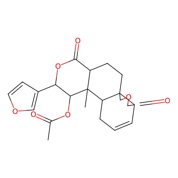 2D Structure of [(1S,4S,7S,8R,9R,10S,14R)-7-(furan-3-yl)-9-methyl-5,15-dioxo-6,16-dioxatetracyclo[8.7.0.01,14.04,9]heptadec-12-en-8-yl] acetate