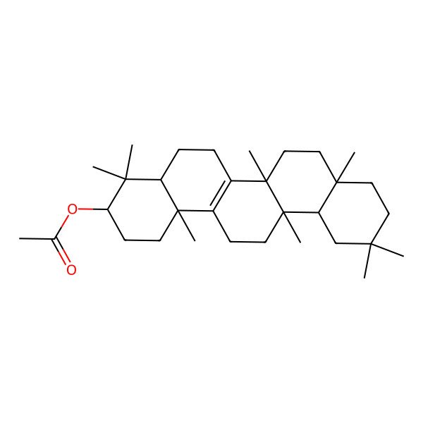 2D Structure of [(3S,4aR,6aS,6bS,8aR,12aR,14bS)-4,4,6a,6b,8a,11,11,14b-octamethyl-1,2,3,4a,5,6,7,8,9,10,12,12a,13,14-tetradecahydropicen-3-yl] acetate