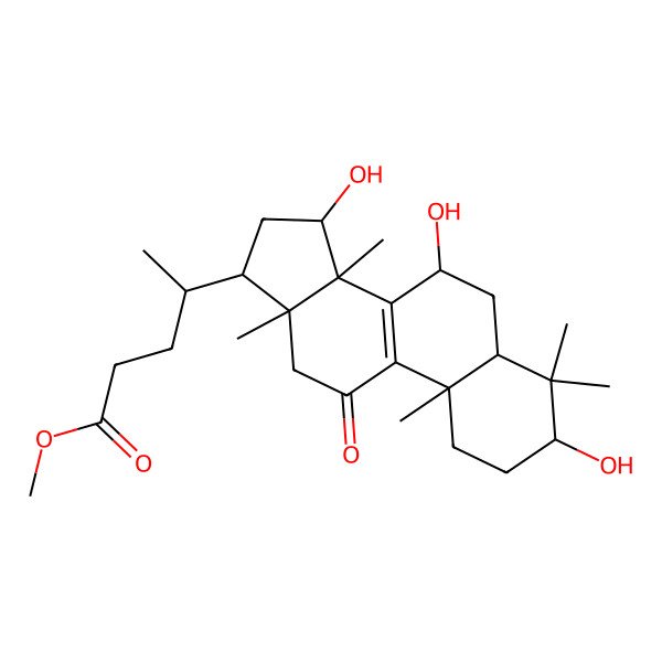 2D Structure of methyl (4R)-4-[(3S,5R,7R,10S,13R,14R,15S,17R)-3,7,15-trihydroxy-4,4,10,13,14-pentamethyl-11-oxo-1,2,3,5,6,7,12,15,16,17-decahydrocyclopenta[a]phenanthren-17-yl]pentanoate