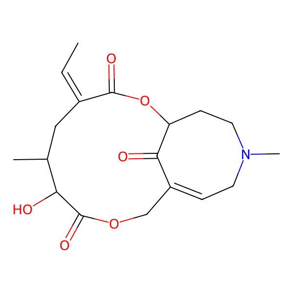 2D Structure of (1R,6R,7S)-4-ethylidene-7-hydroxy-6,14-dimethyl-2,9-dioxa-14-azabicyclo[9.5.1]heptadec-11-ene-3,8,17-trione