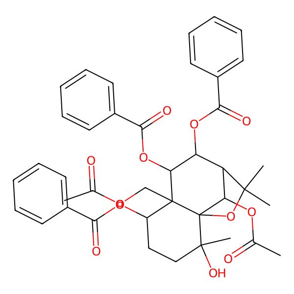 2D Structure of [12-Acetyloxy-6-(acetyloxymethyl)-7,8-dibenzoyloxy-2-hydroxy-2,10,10-trimethyl-11-oxatricyclo[7.2.1.01,6]dodecan-5-yl] benzoate