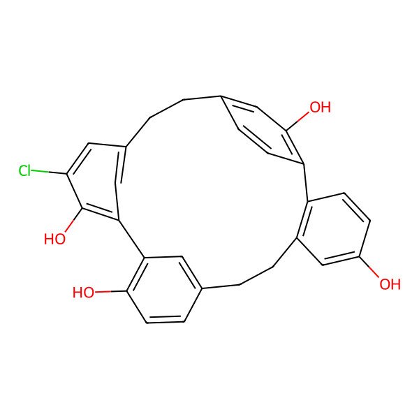 2D Structure of 17-Chloropentacyclo[20.2.2.110,14.115,19.02,7]octacosa-1(24),2(7),3,5,10(28),11,13,15,17,19(27),22,25-dodecaene-5,13,16,24-tetrol