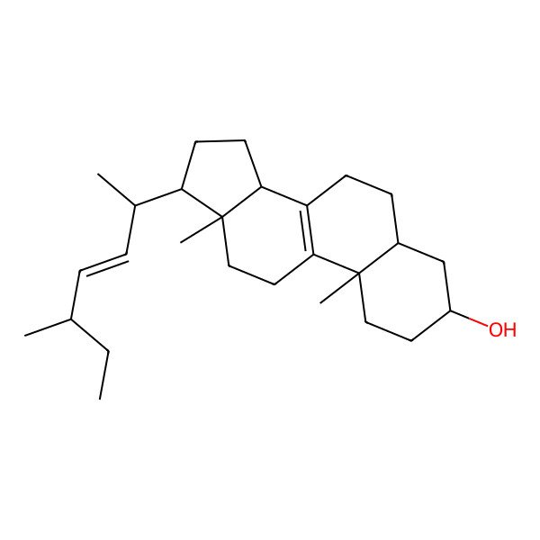 2D Structure of (3S,5S,10S,13R,14R,17R)-10,13-dimethyl-17-[(E,2R,5S)-5-methylhept-3-en-2-yl]-2,3,4,5,6,7,11,12,14,15,16,17-dodecahydro-1H-cyclopenta[a]phenanthren-3-ol
