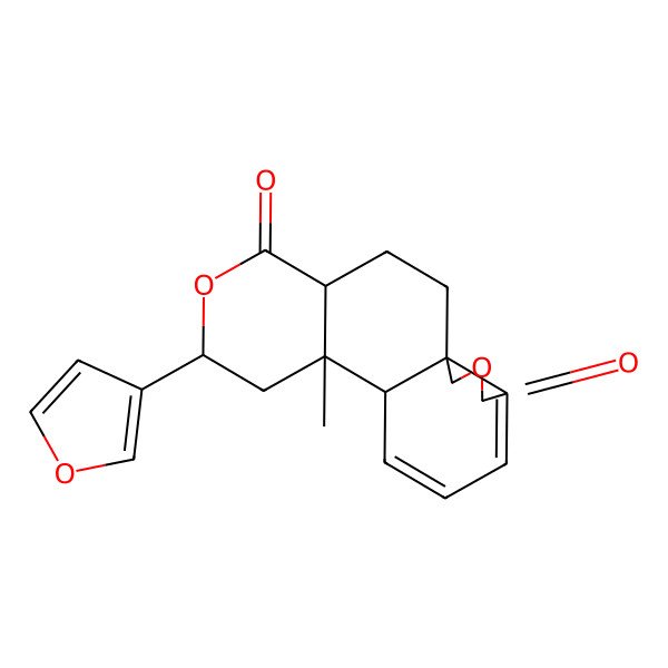 2D Structure of 1H,10H-Furo[3',4':4a,5]naphtho[2,1-c]pyran-1,8(4bH)-dione, 3-(3-furanyl)-3,4,4a,11,12,12a-hexahydro-4a-methyl-, (3R,4aR,4bS,10aS,12aS)-
