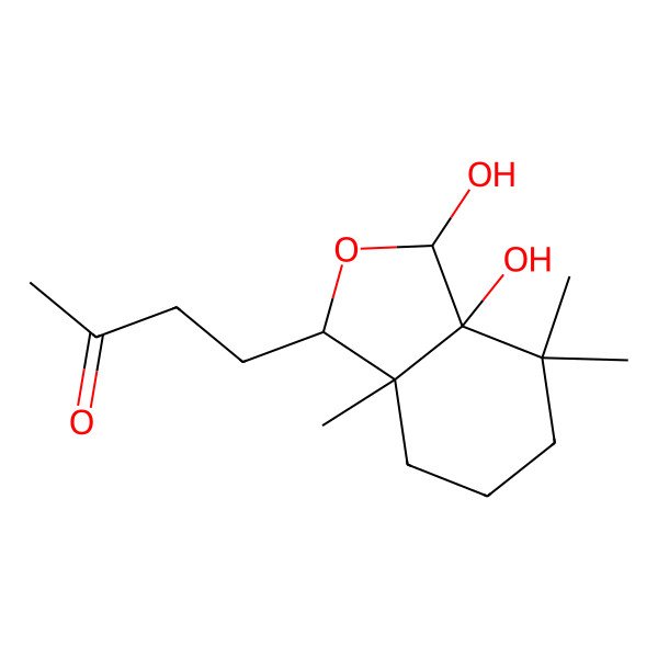 2D Structure of 4-[(1R,3S,3aR,7aS)-3,3a-dihydroxy-4,4,7a-trimethyl-3,5,6,7-tetrahydro-1H-2-benzofuran-1-yl]butan-2-one